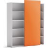 Plan Skriňa vysoká otvorená BLOCK White, 1600 x 400 x 1748, oranžová