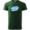 Grécko vlajka - Klasické pánske tričko vyššej gramáže - 4XL ( Fľaškovozelená ) Grécko vlajka - Klasické pánske tričko vyššej gramáže - 4XL ( Fľaškovozelená )