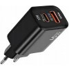 Sieťová Nabíjačka GaN 45W 2xUSB-C/USB QC 3.0 PD čierna Sieťová Nabíjačka GaN 45W 2xUSB-C/USB QC 3.0 PD čierna