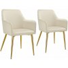 tectake 405474 čalúnené kreslo avane, saténový vzhľad, čalúnené - béžová, sada 2 ks tectake 405474 čalúnené kreslo avane, saténový vzhľad, čalúnené - béžová, sada 2 ks