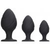 Ouch! by Shots Swirled Butt Plug Set - Black Ouch! by Shots Swirled Butt Plug Set - Black