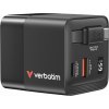Verbatim Nabíječka GaN USB 3.0, USB C, šedá, 65 W, vyměnitelné zástrčky C, G, A, s integrovaným kabelem Verbatim Nabíječka GaN USB 3.0, USB C, šedá, 65 W, vyměnitelné zástrčky C, G, A, s integrovaným kabelem