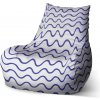 Sablio Sedací vak Bean Modré vlnky - 60 x 70 x 70 cm Sablio Sedací vak Bean Modré vlnky - 60 x 70 x 70 cm