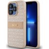 DKNY PU Leather Repeat Pattern Tonal Stripe pre Apple iPhone 15 Pro Max, ružová