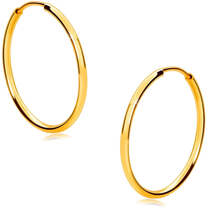 Šperky eshop zlaté okrúhle náušnice v zlate tenké zaoblené ramená lesklý povrch S2GG48.17