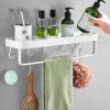 Kúpeľňová polica pod sprchu s háčikom 50 cm biela Kúpeľňová polica pod sprchu s háčikom 50 cm biela