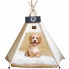Domček Pelech pre Pre Psa Mačku Stan Tipi Domček s Vankúšom, Drevený Rám Domček Pelech pre Pre Psa Mačku Stan Tipi Domček s Vankúšom, Drevený Rám