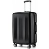 Kono elegantný kufor ABS + PC s pruhmi - 92L - čierna Kono elegantný kufor ABS + PC s pruhmi - 92L - čierna