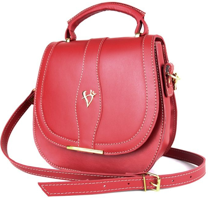 Módna trendová kožená kabelka v červenej farbe