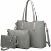 Miss Lulu kabelka cez rameno + crossbody kabelka s taštičkou tmavosivá