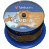 Verbatim DVD-R, Wide Inkjet Printable No ID Brand, 43533, 4.7GB, 16x, spindle, 50-pack, 12cm, pre archiváciu dát Verbatim DVD-R, Wide Inkjet Printable No ID Brand, 43533, 4.7GB, 16x, spindle, 50-pack, 12cm, pre archiváciu dát
