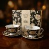 Porcelánové šálky na kávu a čaj s tanierikmi DUO FLOWERS EXCLUSIVE ENGLISH ROSES BLACK 250 ml 2 ks. Porcelánové šálky na kávu a čaj s tanierikmi DUO FLOWERS EXCLUSIVE ENGLISH ROSES BLACK 250 ml 2 ks.