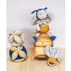 Doudou et Compagnie Paris Doudou Textilná aktívna lopta s hrkálkou včielka 15 cm Doudou et Compagnie Paris Doudou Textilná aktívna lopta s hrkálkou včielka 15 cm