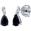 Stříbrné náušnice kapky Maisie s pravým tmavě modrým safírem Stříbrné náušnice kapky Maisie s pravým tmavě modrým safírem