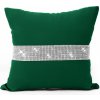 Obliečka na vankúš so zirkónmi 40x40 cm tmavozelená Obliečka na vankúš so zirkónmi 40x40 cm tmavozelená