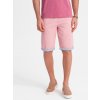Ombre Men's chinos shorts with contrasting turn-up ružová XXL Ombre 5902228894728 Ombre Men's chinos shorts with contrasting turn-up ružová XXL Ombre 5902228894728