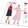 Strih Burda 5737 - Voľné šaty za krk, mušelínové šaty, top s nahými ramenami Strih Burda 5737 - Voľné šaty za krk, mušelínové šaty, top s nahými ramenami