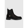 Semišové topánky chelsea Tommy Hilfiger Th Coin Flat Boot dámske, čierna farba, na plochom podpätku, FW0FW06742.BDS EUR 38