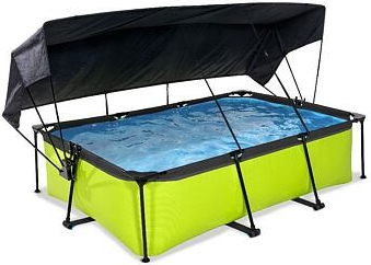 EXIT Limetkový bazén 220x150x65cm s filtrací a prístreškom - zelený