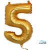 Grabo Nafukovací balónek číslo 5 zlatý 102cm extra velký Grabo Nafukovací balónek číslo 5 zlatý 102cm extra velký