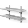 Dvojitá nástenná polica, nastaviteľná, s 2 konzolami, HENDI, 1000x300x(H)600mm Dvojitá nástenná polica, nastaviteľná, s 2 konzolami, HENDI, 1000x300x(H)600mm