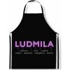 Impar zástěra Ženská jména Neon Ludmila
