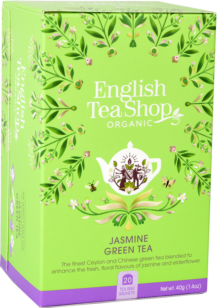 English Tea Shop zelený čaj s jasmínem a bezinkou 20 vreciek