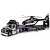 Majorette Ťahač s prívesom a policajná helikoptéra Mack Truck Police Helicopter so zvukom a svetlom s gumenými kolieskami dĺžka 35 cm Majorette Ťahač s prívesom a policajná helikoptéra Mack Truck Police Helicopter so zvukom a svetlom s gumenými kolieskami dĺžka 35 cm