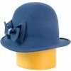 Karpet Dámsky klobúk zdobený mašľou z vlny - petrol-55 Karpet Dámsky klobúk zdobený mašľou z vlny - petrol-55