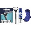 Sada Gillette Mach3 Charcoal holiaci strojček, 2 ks čepieľok, gél, ponožky Sada Gillette Mach3 Charcoal holiaci strojček, 2 ks čepieľok, gél, ponožky