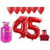 HeliumKing Hélium párty set na 45. narodeniny s červenými balónmi HeliumKing Hélium párty set na 45. narodeniny s červenými balónmi