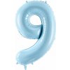 PartyDeco Fóliový balón narodeninové číslo 9 svetlomodrý 86 cm PartyDeco Fóliový balón narodeninové číslo 9 svetlomodrý 86 cm