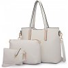 Miss Lulu kabelka cez rameno + crossbody kabelka s taštičkou biela