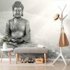 Tapeta čiernobiely Buddha v meditačnej polohe Tapeta čiernobiely Buddha v meditačnej polohe