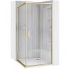 REA/S Sprchovací kút City 80x80 Gold Brush So sprchovou vaničkou Savoy black KPL-K6447