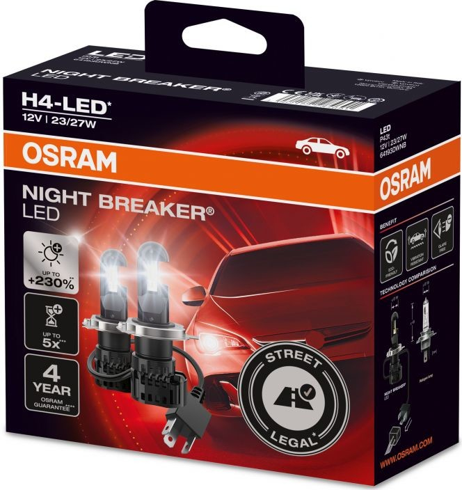 Osram H4 NIGHT BREAKER LED +230% 64193DWNB 6000K 2ks