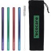 Ecocare ekologická kovová slamka Maxi Mix 21,5 × 1,2 cm 4 ks