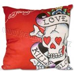 Vankúš Ed Hardy Lebka červená 40x40
