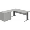 OFFICE PRO s.r.o. Kancelársky stôl pracovný, zostava pravá - CE 1800 60 HR P, šedá OFFICE PRO s.r.o. Kancelársky stôl pracovný, zostava pravá - CE 1800 60 HR P, šedá