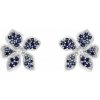 Eppi Kvetinové náušnice so zafírmi a diamantmi Metis E42161
