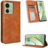 Peňaženkové kožené puzdro Retro Buckle na Motorola Edge 40 - Hnedá Peňaženkové kožené puzdro Retro Buckle na Motorola Edge 40 - Hnedá