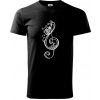 Husľový kľúč kvety - Klasické pánske tričko vyššej gramáže - 3XL ( Čierna ) Husľový kľúč kvety - Klasické pánske tričko vyššej gramáže - 3XL ( Čierna )