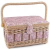 Kazeta / košík na šitie čalunený 710488 Farba: 26 pudrová - kvety Kazeta / košík na šitie čalunený 710488 Farba: 26 pudrová - kvety