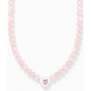 THOMAS SABO náhrdelník Heart with beads of rose quartz KE2181-035-9