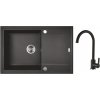 Laveo Megalo, 1-komorový granitový drez 780x500x185 mm + drezová batéria, čierna, LAV-SBEA711T Laveo Megalo, 1-komorový granitový drez 780x500x185 mm + drezová batéria, čierna, LAV-SBEA711T