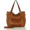 Mazzini Marco Camel veľká pletená shopper kabelka