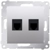 Zásuvka telefónna 2xRJ12 strieb. mat.metal. SIMON54Pre (simon) Zásuvka telefónna 2xRJ12 strieb. mat.metal. SIMON54Pre (simon)