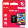 Pamäťová karta GOODRAM MICRO SDHC 16GB s adaptérom Pamäťová karta GOODRAM MICRO SDHC 16GB s adaptérom