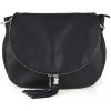 Mondo Italia Kožená kabelka na rameno 411 čierna Made in Italy Čierna Mondo Italia Kožená kabelka na rameno 411 čierna Made in Italy Čierna