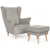 Wilsondo Kreslo ušiak s taburetom Dory - svetlosivá Wilsondo Kreslo ušiak s taburetom Dory - svetlosivá